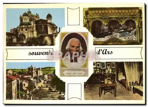 Cartes postales moderne Souvenir d'Ars Eglise et Presbytere la chasse vue generale chambre du Saint Cure d'Ars