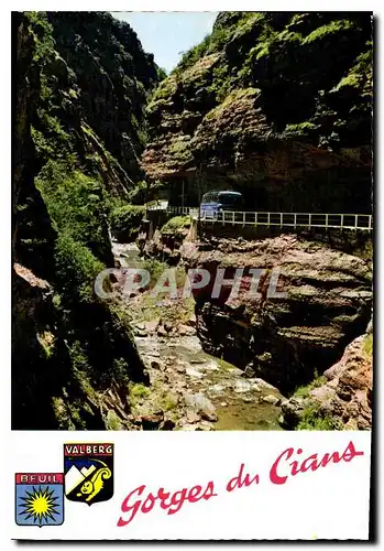 Cartes postales moderne Les Alpes Maritimes Gorges du Cians la route de Touet sur Var a Beuil Valberg traversant la Peti