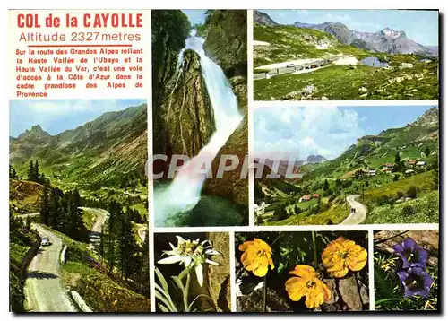 Moderne Karte Col de la Cayolle reliant les Alpes Maritimes aux Alpes de Haute Provence