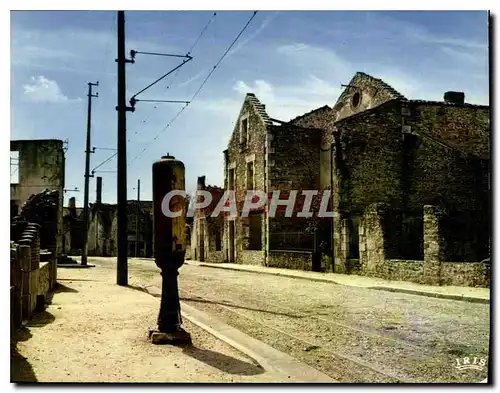 Moderne Karte Oradour sur Glane Haute Vienne Cite Martyre 10 Juin 1944 la rue principale