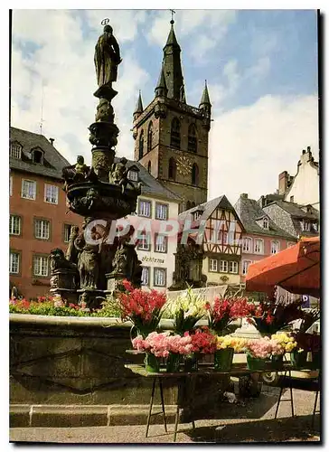 Moderne Karte Trier Petrusbrunnen mit St Gangolph