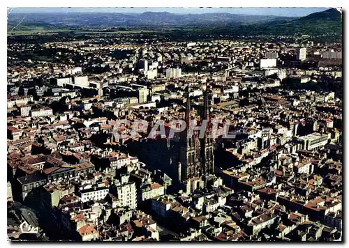 Moderne Karte Clermont Ferrand P de D Vue generale aerienne et la Cathedrale