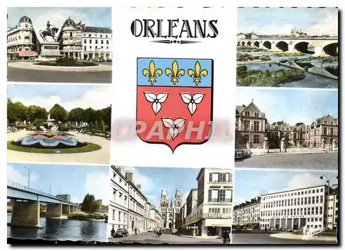 Cartes postales moderne Les Merveilles du Val de Loire Orleans Loiret la place du Martroi la Loire et le pont George V l