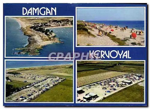 Cartes postales moderne Damgan Kervoyal Morbihan la pointe la plage camping Cote d'Amour Camping tourisme et Travail