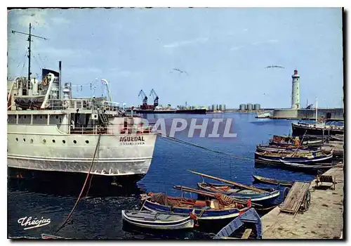 Cartes postales moderne Sete Herault Entree du Port Bateau Phare Aguedal Casablanca