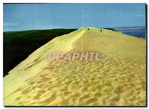 Cartes postales moderne Couleurs et lumiere de France Bassin d'Arcachon Gironde la grande dune de Pilat a gauche les lan