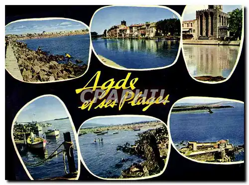 Cartes postales moderne Agde Herault le grau d'Adge le Cap d'Adge la Cathedrale d'Adge le grau d'Adge le fort Brescou Ad