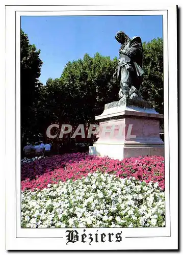 Cartes postales moderne Beziers Herault la statue de Pierre Paul Riquet sur les allees