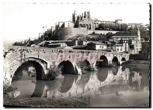 Cartes postales moderne Beziers le Vieux pont et la Cathedrale