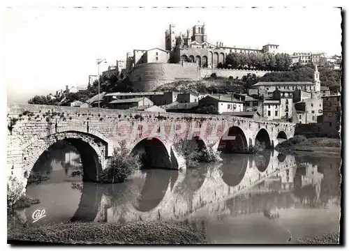 Moderne Karte Beziers le Vieux pont et la Cathedrale