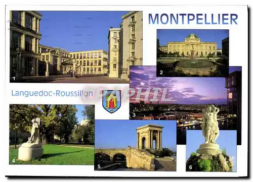 Cartes postales moderne Couleurs et lumiere de France Montpellier Herault les echelles de la ville la Prefecture port Ju