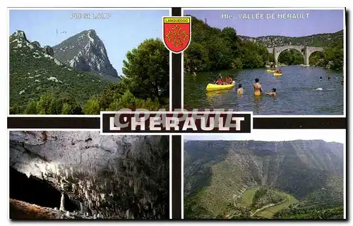 Moderne Karte Les Beaux Sites de l'Herault le Pic Saint Loup La Haute Vallee de L'Herault Grottes dans la Haut