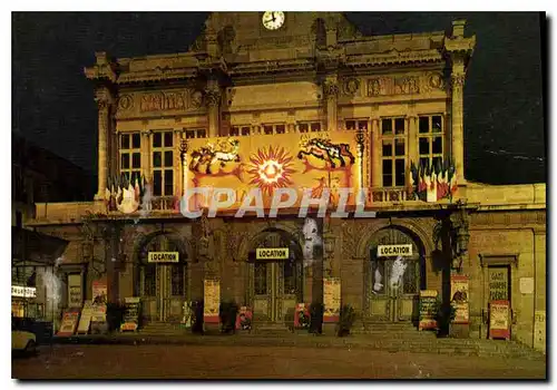 Moderne Karte Beziers Herault le Theatre vu de nuit