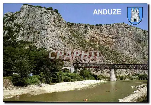 Cartes postales moderne Anduze Gard le gardon et le vieux pont terroviere