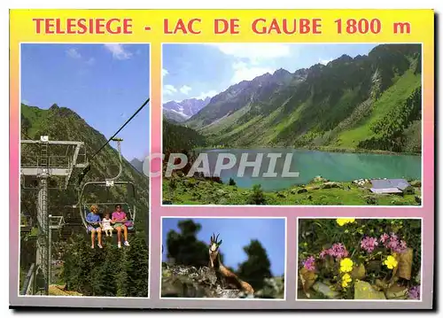 Cartes postales moderne Hautes Pyrenees le Lac de Gaude et le Telesiege