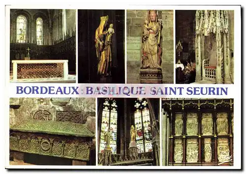 Moderne Karte Bordeaux Basilique romane Saint Seurin Maitre autel et sarcophage de Saint Seurin Notre Dame a l