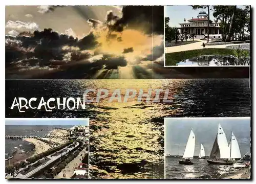 Cartes postales moderne Arcachon Le Casino Mauresque Vue generale de la Plage Reates
