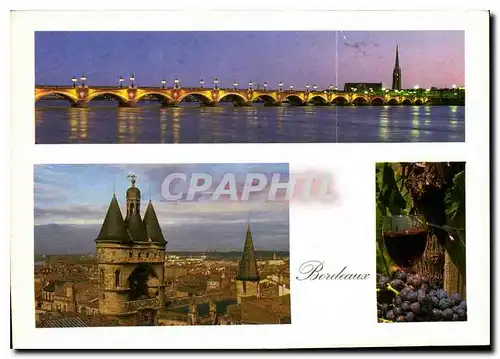 Cartes postales moderne Bordeaux Le Pont Pierre et la Portie de la Grosse Cliche