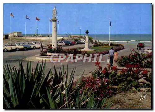 Moderne Karte Montalivet Gironde Le Rond Pont de la Plage et l'Ocean Atlantique