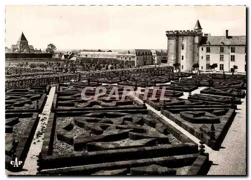 Cartes postales moderne Villandry Le Chateau Vue panoramique sur le Jardin et le Canal