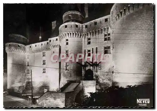 Cartes postales moderne Langeais Le Chateau vu de nuit