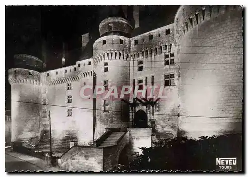 Moderne Karte Langeais Le Chateau vu de nuit