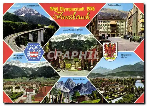 Moderne Karte Olympiastadt Innsbruck Tirol Jeux Olympiques 1976