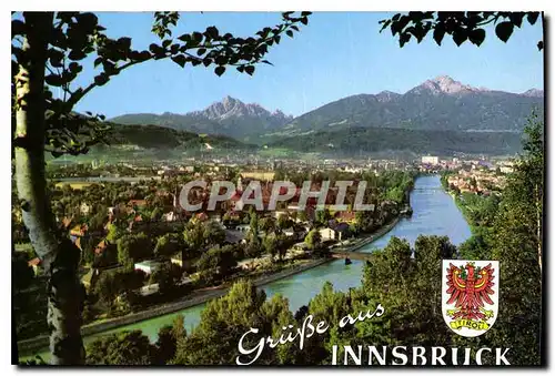 Moderne Karte Innsbruck gegen Suden met Series und Nockspitze