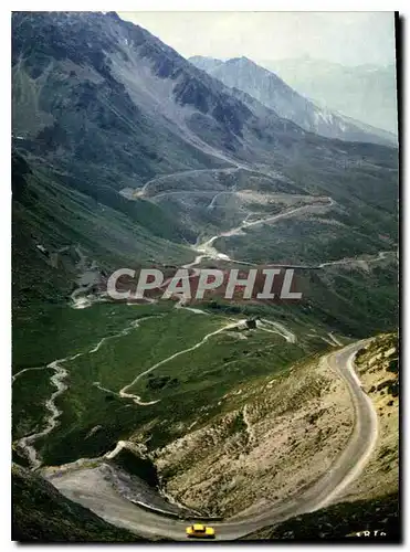 Moderne Karte Les Pyrenees La descente sur Bareges et la vue sur la Tourmalet