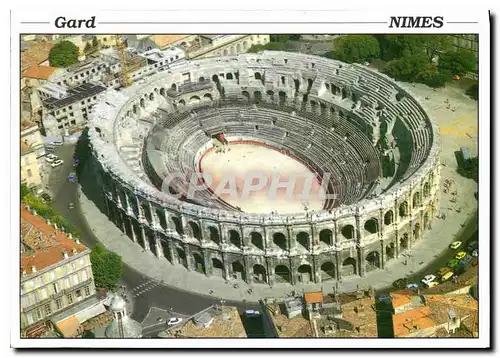 Moderne Karte Nimes Gard Les Arenes