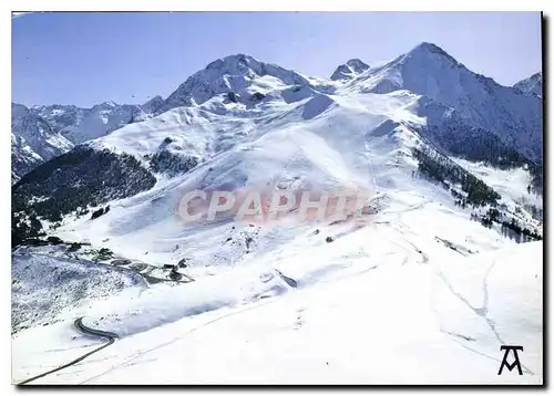 Moderne Karte Les Pyrenees La Niege Val Louron Vue generale les pistes