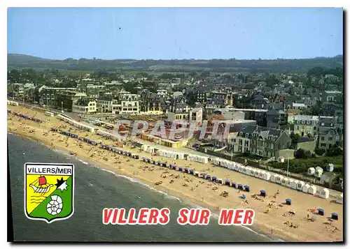 Moderne Karte La Cote Fleurie Villers sur mer Calvados Vue generale de la plage