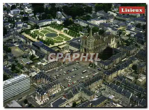 Moderne Karte Lisieux Calvados Vue generale aerienne du centre ville