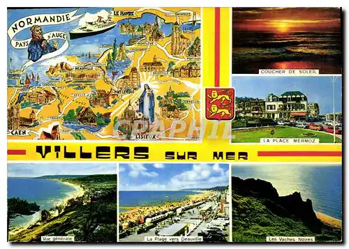 Moderne Karte La Cote Fleurie Villers sur Mer Calvados