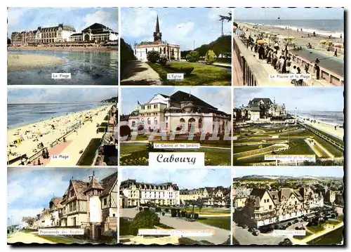 Cartes postales moderne Cabourg La Plage L'Eglise La Pacine et la Plage