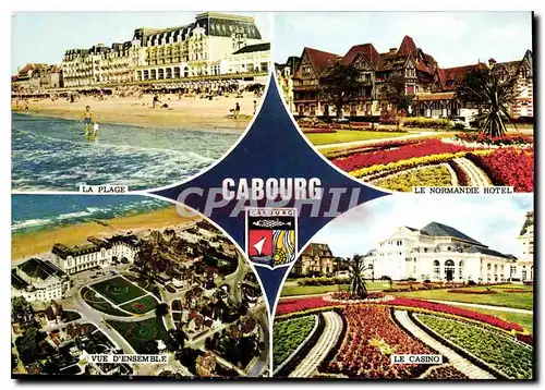 Cartes postales moderne La Cote Fleurie Cabourg Calvados La plage Le Normandie Hotel Vue d'ensemble Le casino