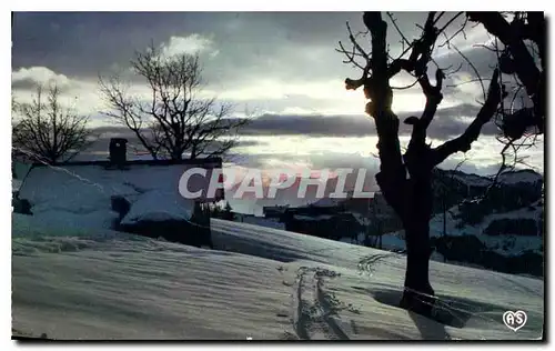 Cartes postales moderne Hiver Dans Nos Montagnes Soir sur la neige