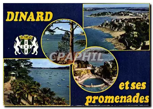 Moderne Karte Dinard Promende du clair de lune le port de plaisance