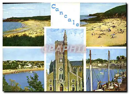 Moderne Karte Couleurs de Bretagne Cancale Les plages du verger Saussaye de Port Mer l'Eglise et la Houle