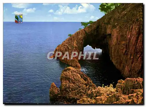 Moderne Karte Theoule Cote d'Azur French Riviera Les rochers rouges La Grotte de Gardanne