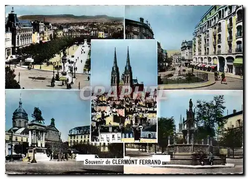 Cartes postales moderne Clermont Ferrand Place de Jaude Boulevard desaix La Cathedrale Monument Vercingetarix Fontaine d