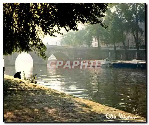 Moderne Karte Paris Pont Neuf sur la Seine