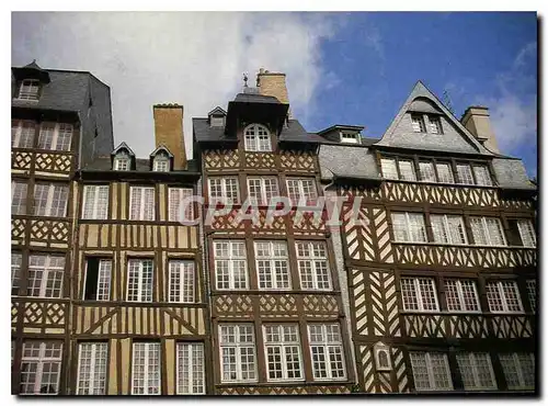 Moderne Karte Rennes Ille et Vilaine Le vieux Rennes et ses maisons a colomabage