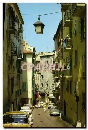 Moderne Karte Cote d'Azur French Riviera Nice Alpes Maritimes Le Vieux Nice Pittoresque La rue Sainte Claire