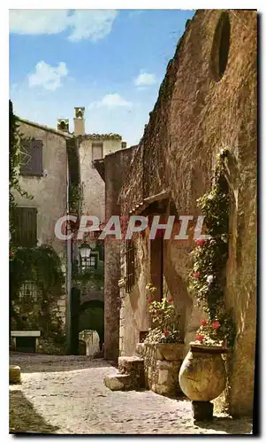 Moderne Karte Cagnes sur Mer Cote d'Azur Vieille rue pittoresque du haut de Cagnes