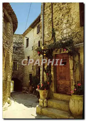 Moderne Karte Cote d'Azur French Riviera Tourrettes sur Loup Alpes Maritimes Cite des Violettes Vieille rue pi