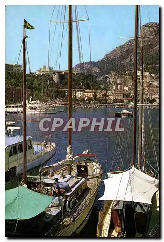 Moderne Karte La Cote d'Azur Principaute de Monaco Le Port et le Palais Princier