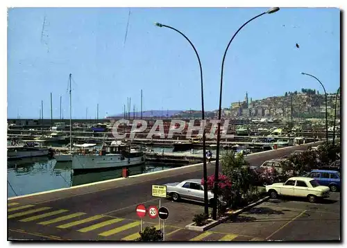 Moderne Karte Les Sites Merveilleux de la Cote d'Azur Menton Le nouveau port de plaisance de Garavan Au fond l