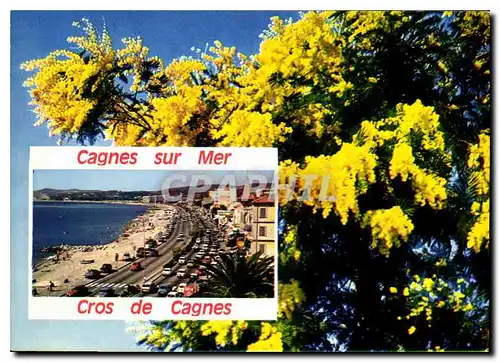 Moderne Karte La Cote d'Azur French Riviera Cagnes sur Mer Cros de Cagnes