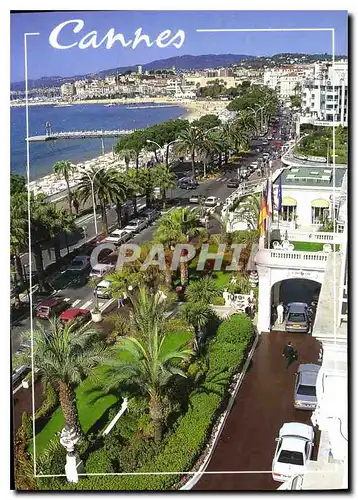 Moderne Karte La Cote d'Azur Inoubliable French Riviera Cannes La Croisette au fond le suquet
